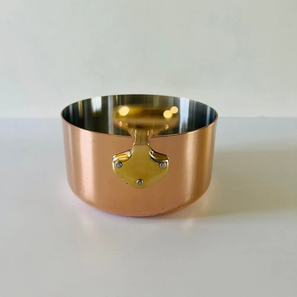 DE BUYER Incouivre Service Copper Saucepan with Brass Handle, 1.6 Qt